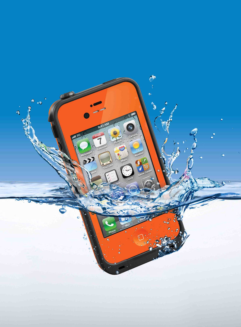 Orange lifeproof phone