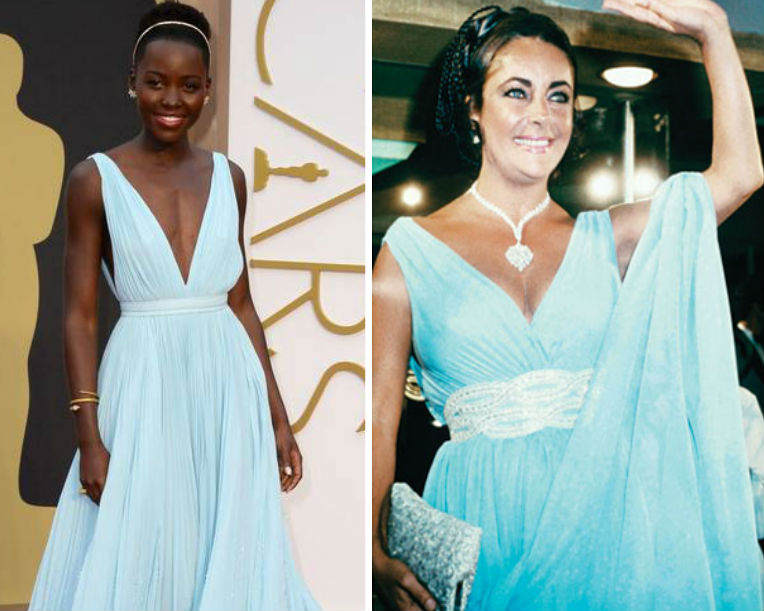 Lupita Nyong O S Prada Gown Reminiscent Of Elizabeth Taylor Latf Usa Lupita Nyongo Oscar Fashion