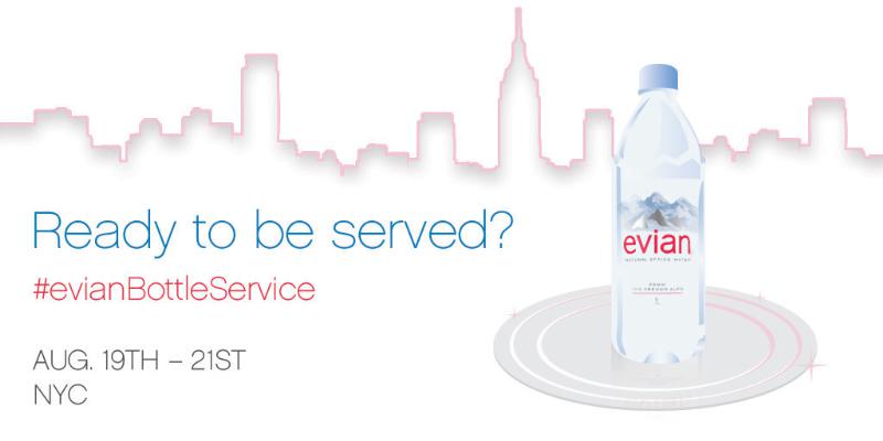 Evian bottle service