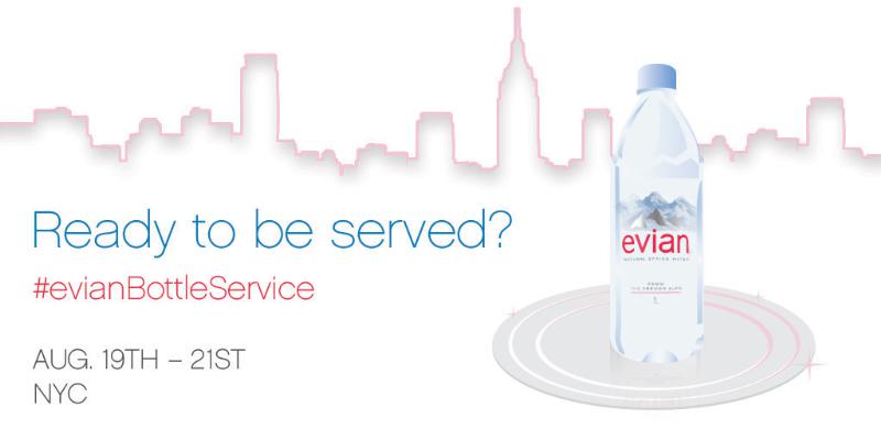Evian bottle service