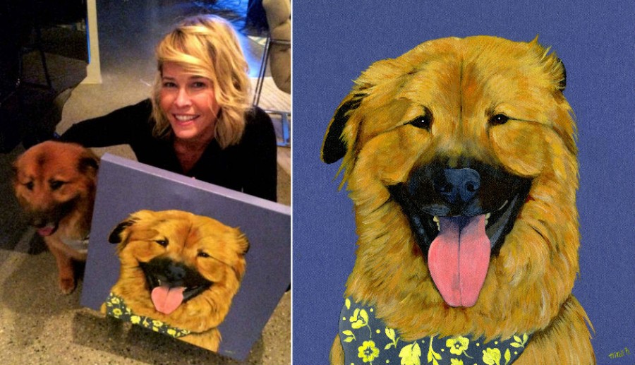 Chelsea Handler and her dog Chuck - Nina Huang