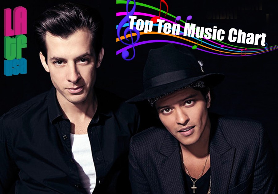 Top Ten Music Chart - Bruno Mars, Mark Ronson - LATF USA