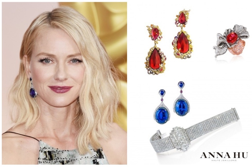 Naomi Watts, Oscars - Anna Hu Haute Jewelry