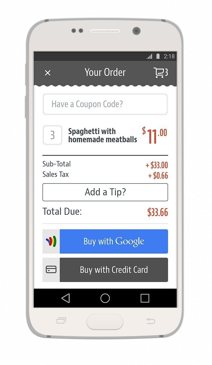 ChowNow and Google Wallet