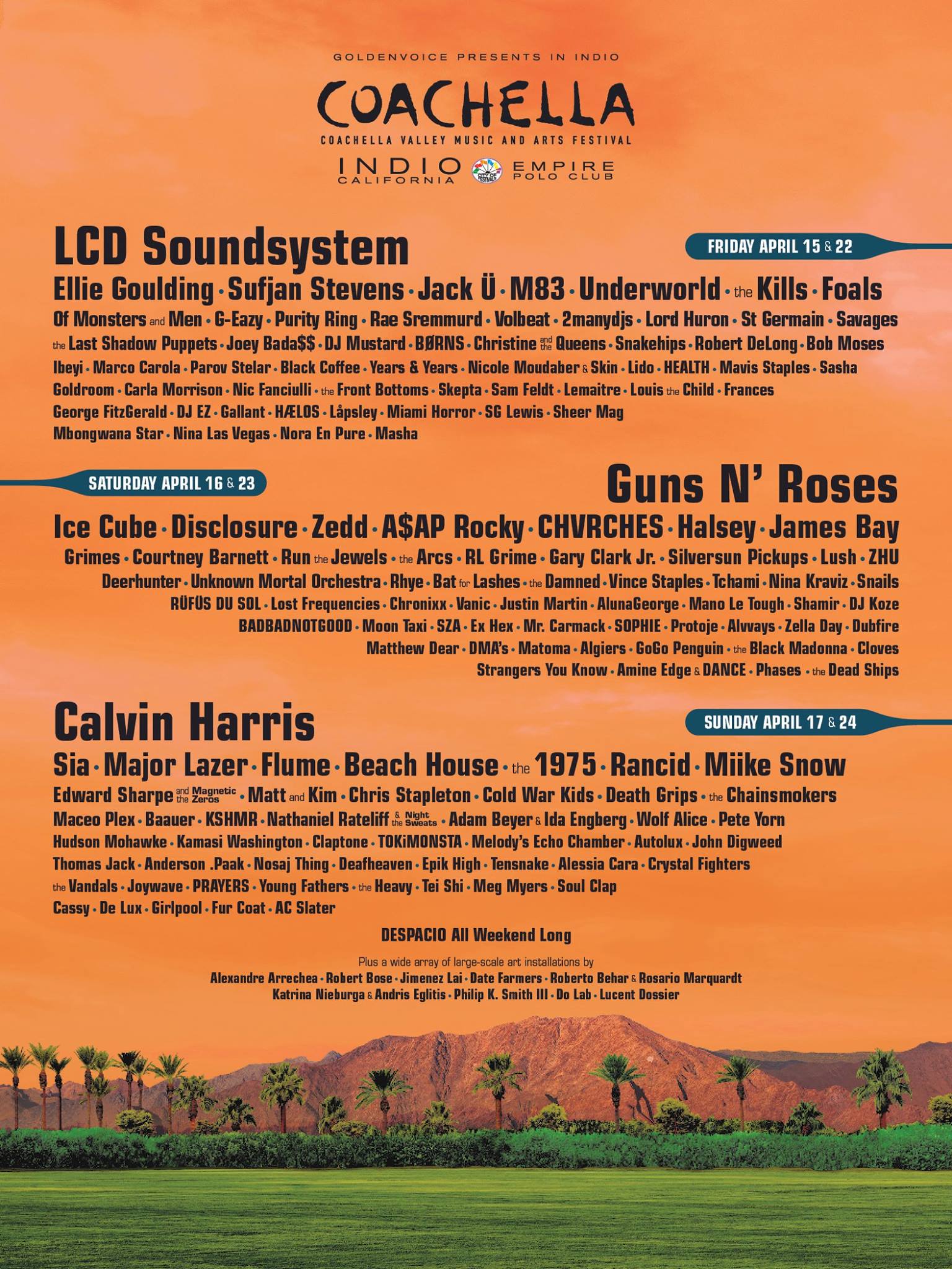 Coachella lineup 2016