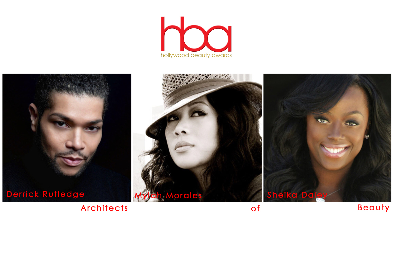 Derrick Rutledge, Mylah Morales, Sheika Daley 2016 Hollywood Beauty Awards nominees