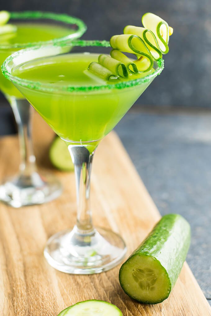 blue ice vodka cucumber martini