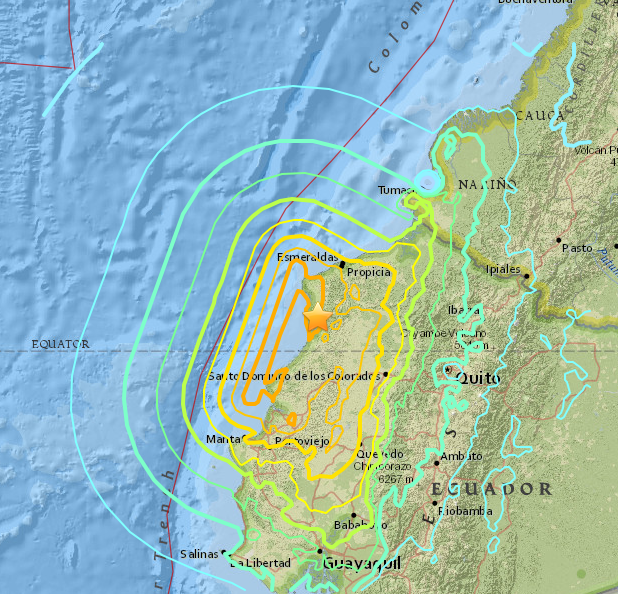 USGS ecuador earthquake