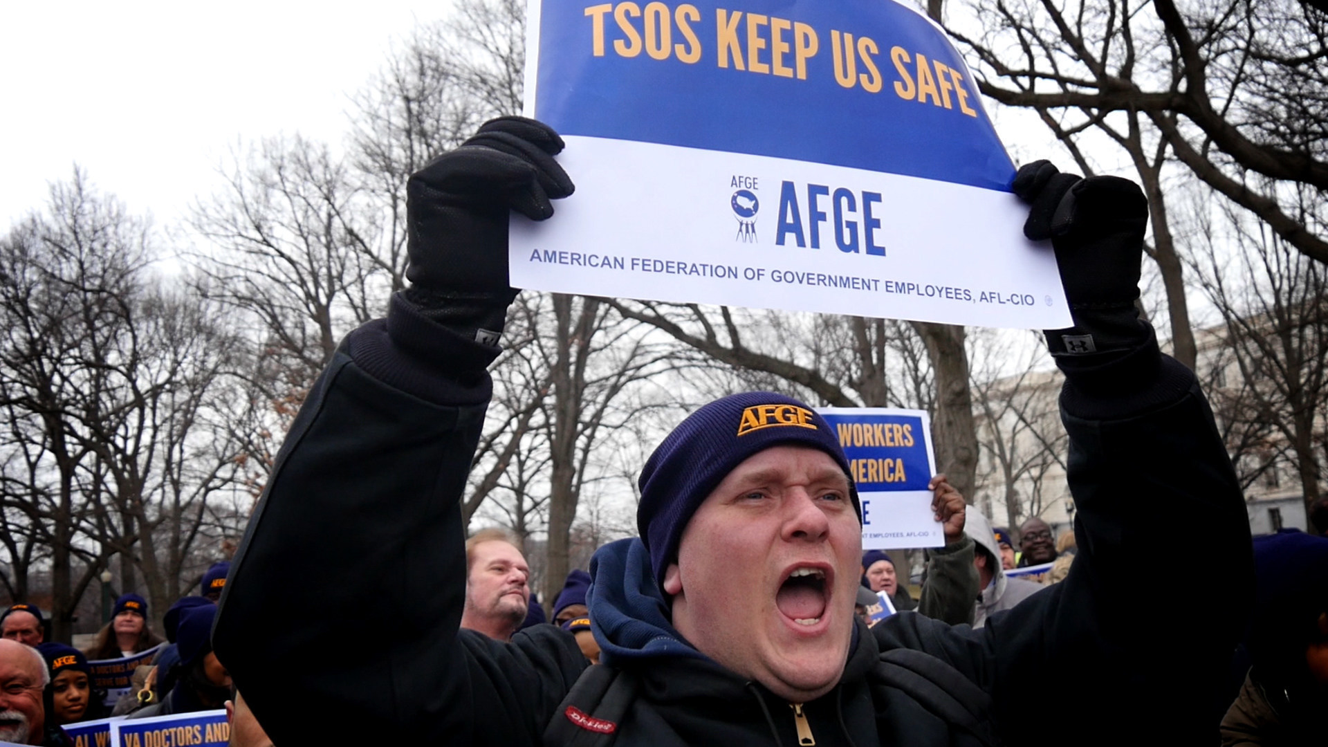 Transportation Security Officers protest