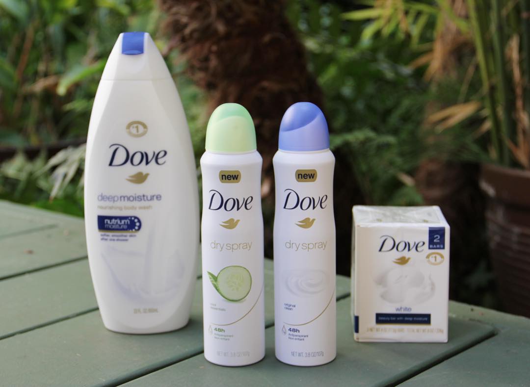 Dove spray and moisturizing body wash