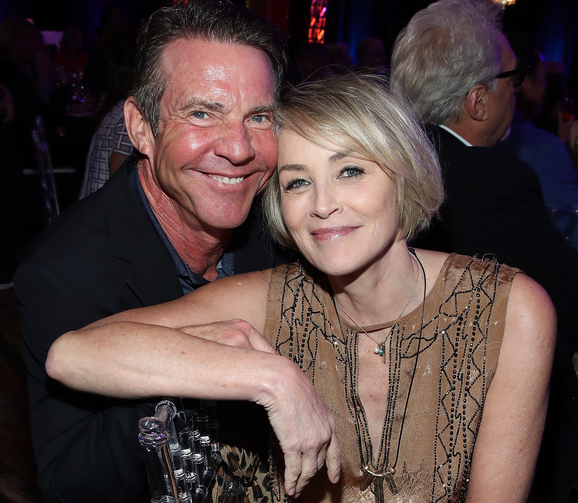 dennis quaid, sharon stone, celebrity fight night