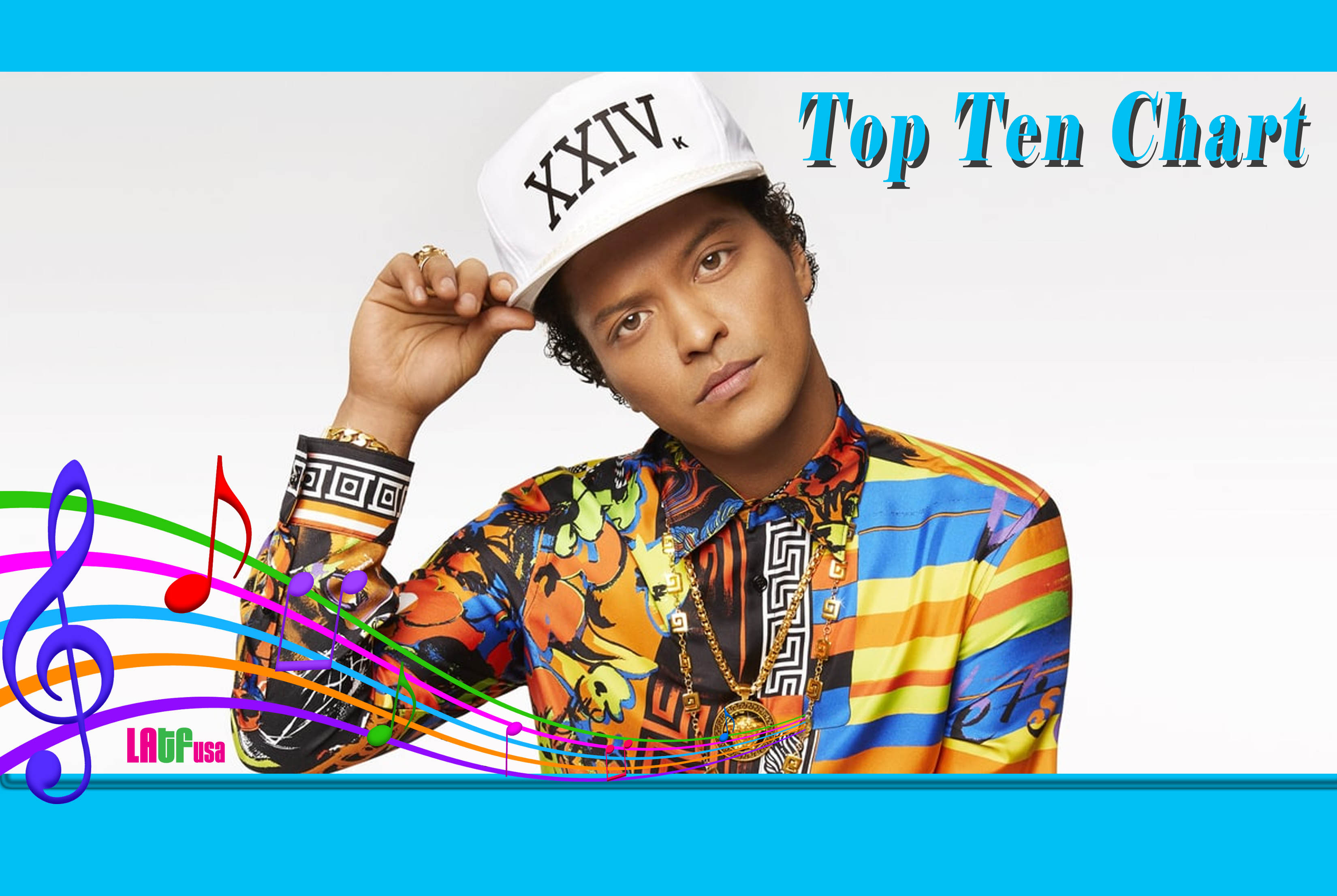 bruno mars, latfusa top ten music chart