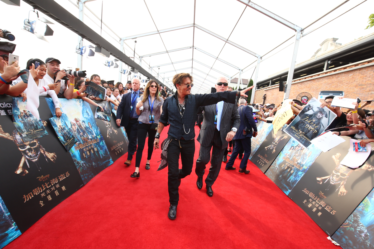 Pirates Of Caribbean Shanghai Premiere Johnny Depp