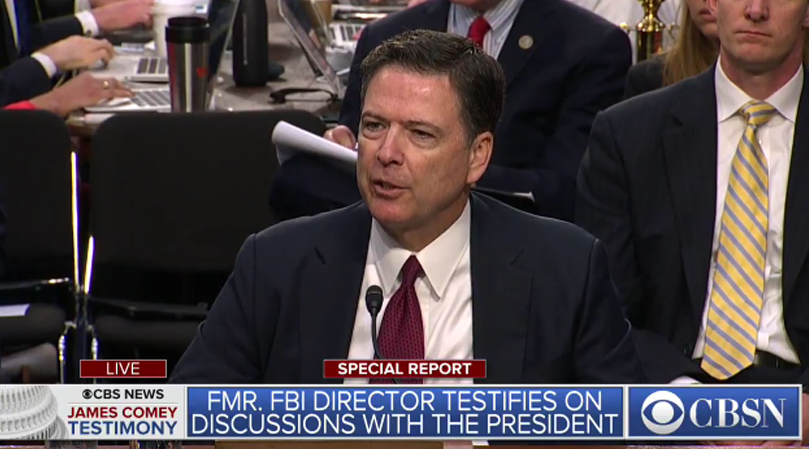 James Comey live stream testify