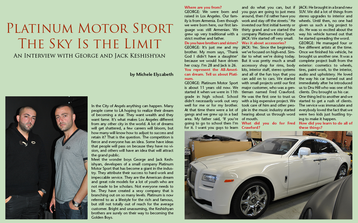 Platinum Motor Sport, George and Jack Keshishyan