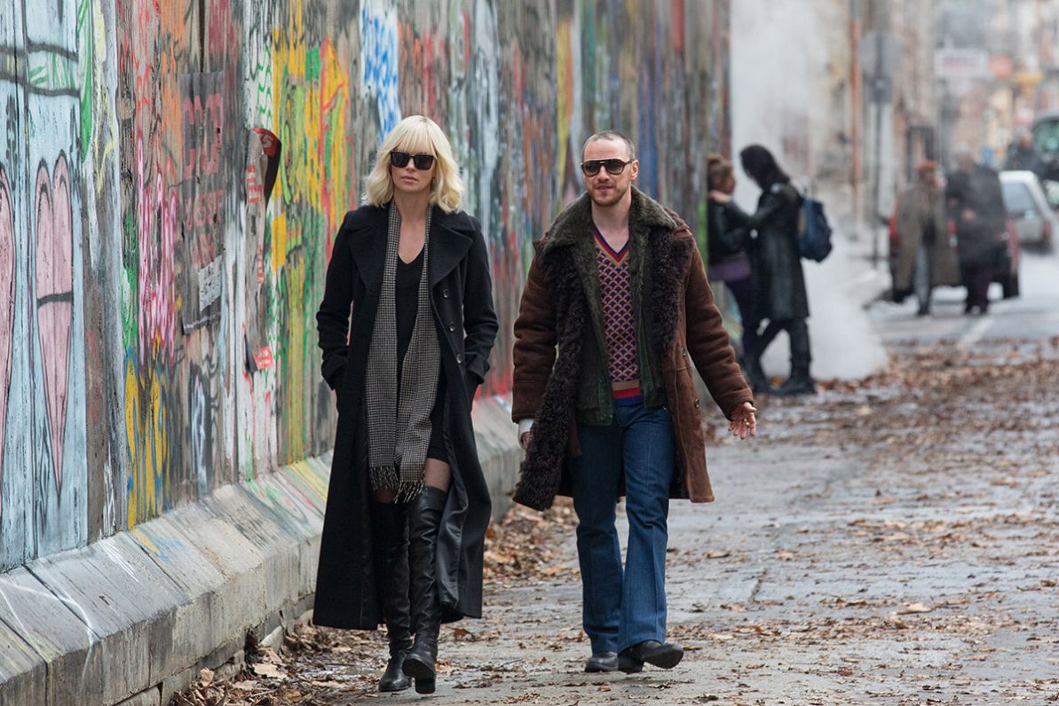 Charlize and Eddie Marsan in Atomic Blonde 