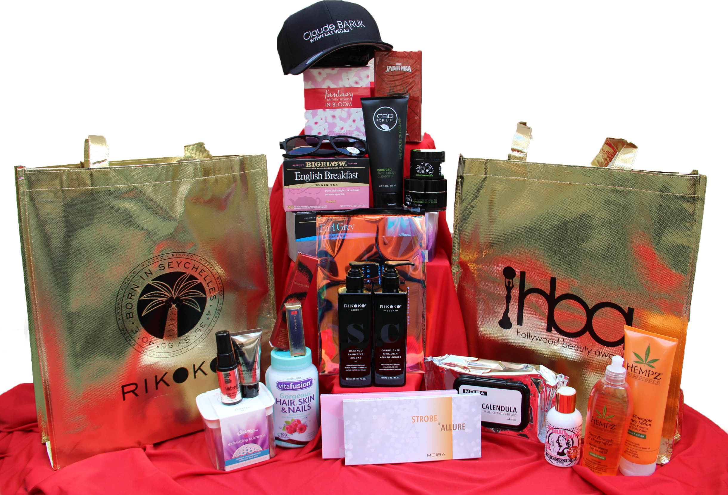 Hollywood beauty awards gift bag, cbd for life, elizabeth arden, vitafusion