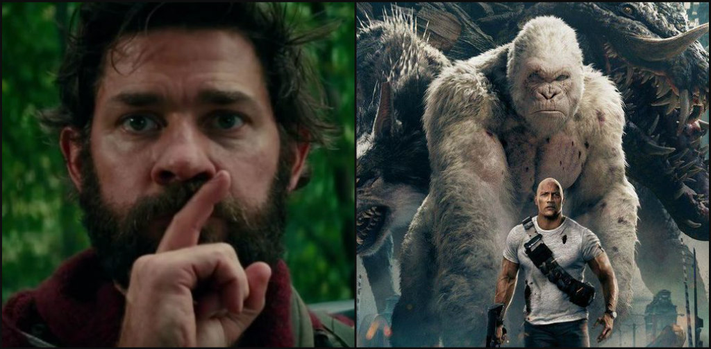 a quiet place, rampage, box office