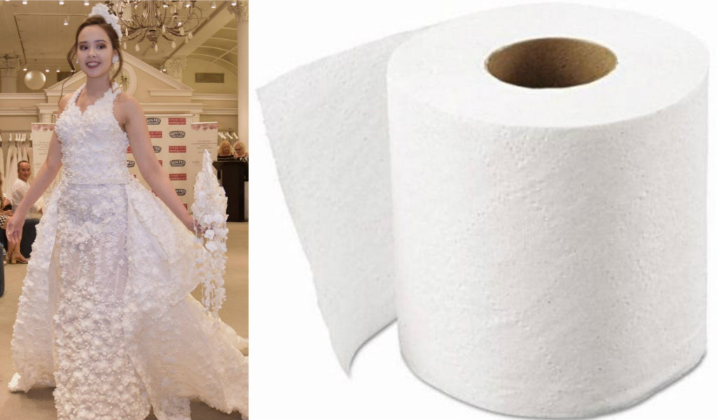 toilet paper, ronaldo cruz, wedding gown
