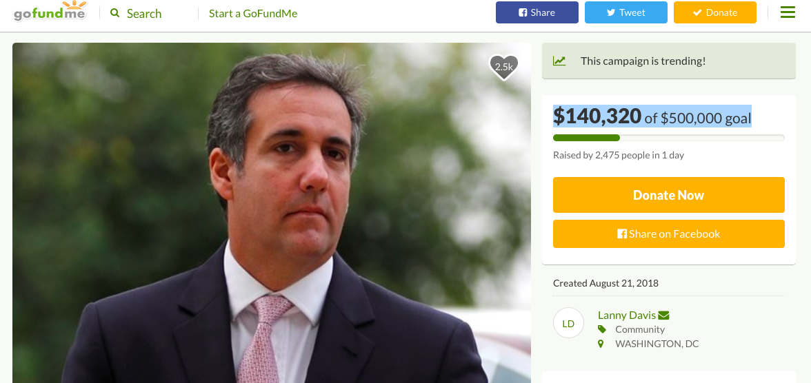 Michael Cohen, go fund me