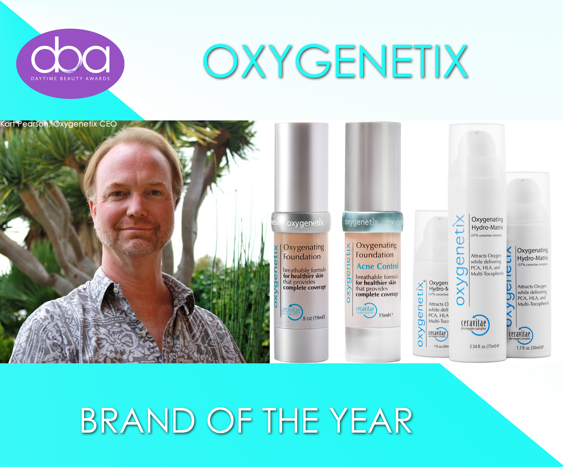 Oxygenetix, daytime beauty awards, kort pearson