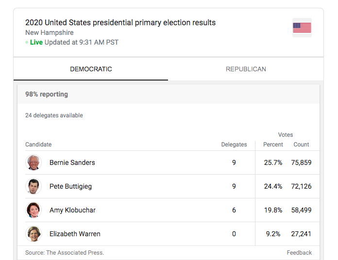 democratic primary new hampshire