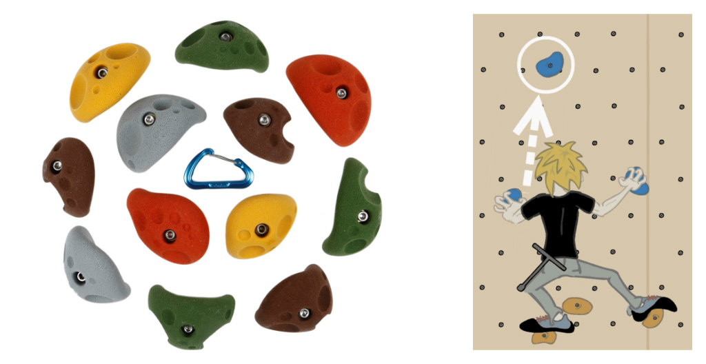 thumbnail interactive-video image 1 of Atomik Rock Climbing Holds - Set Of 2 Red I-Scream Cone Grips 3.5 Inch For Home Walls 1 of 5