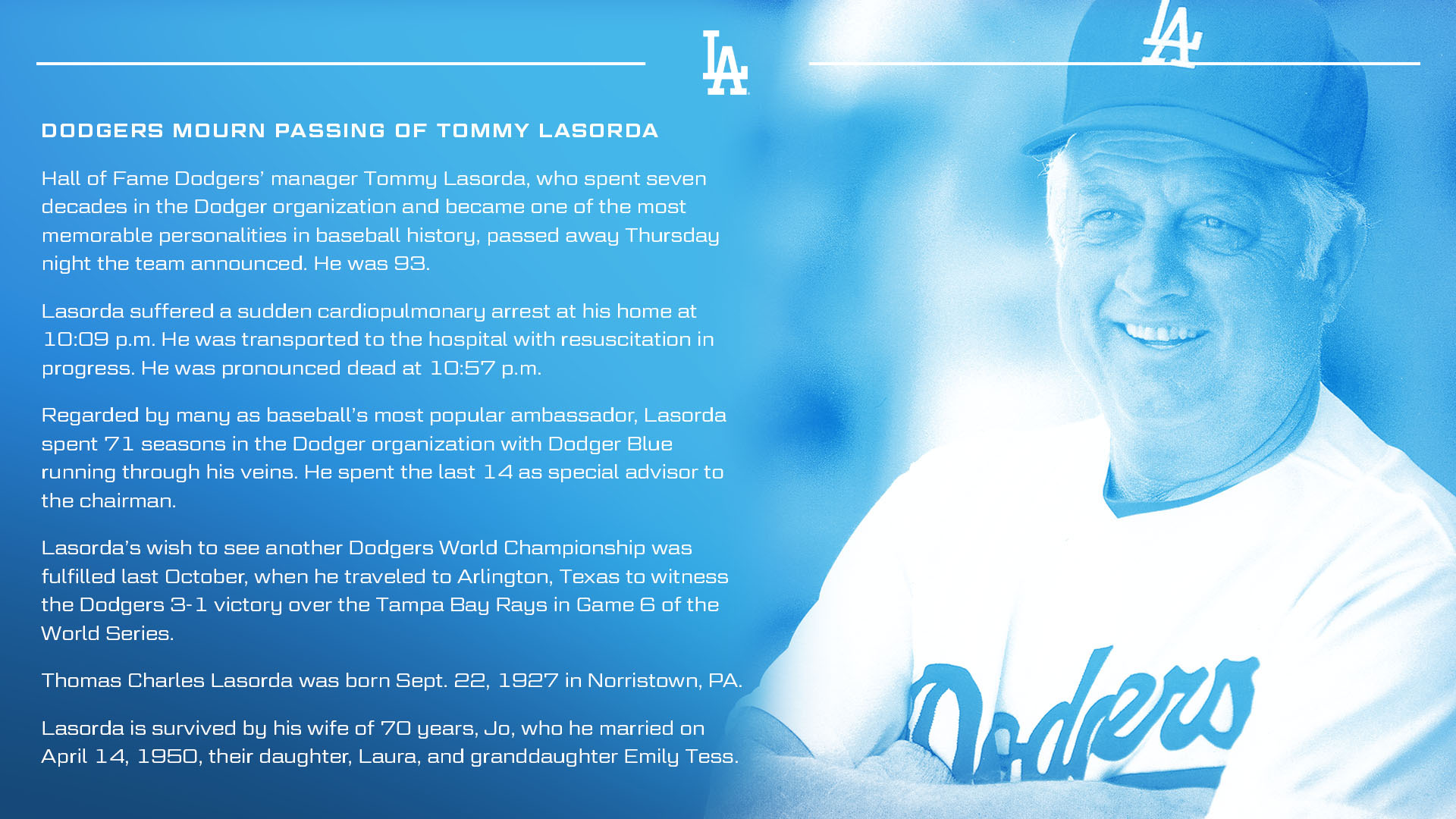 dodgers, tommy lasorda