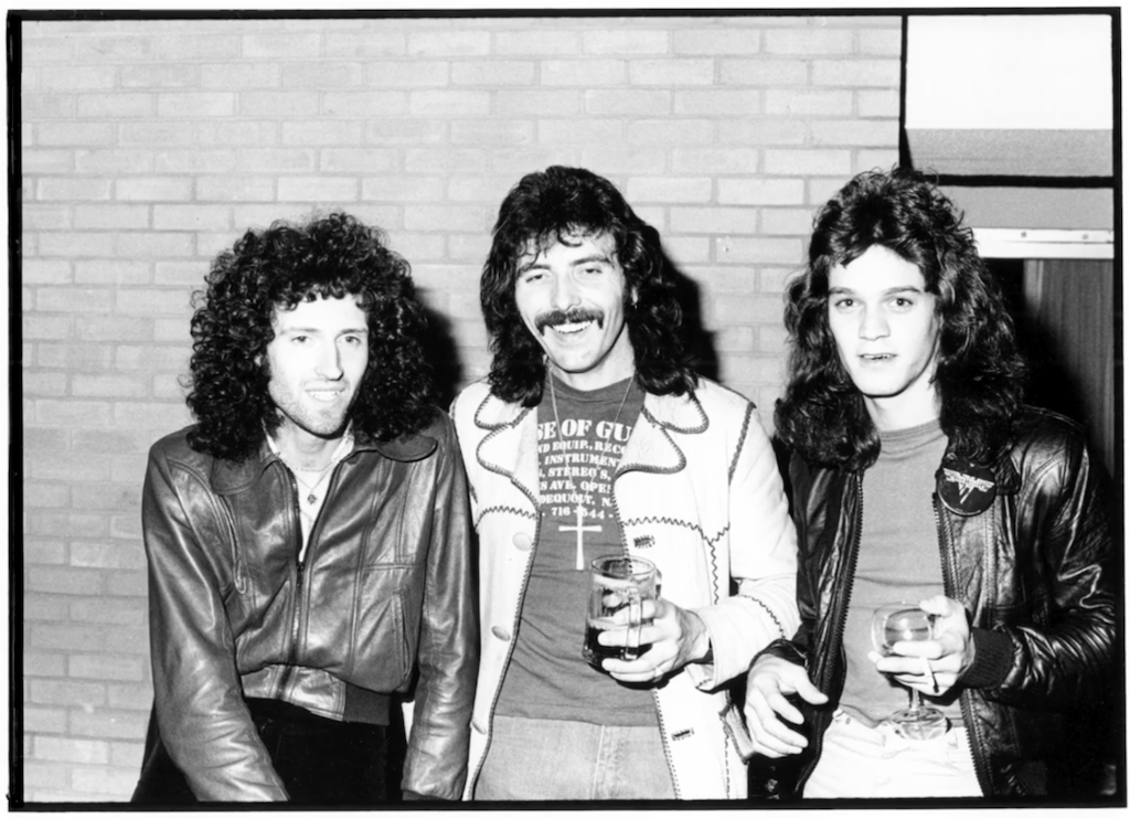 Above (L-R): Brian May (Queen), Tony Iommi (Black Sabbath) and Eddie Van Halen (Van Halen). Photo credit: Ross Halfin.