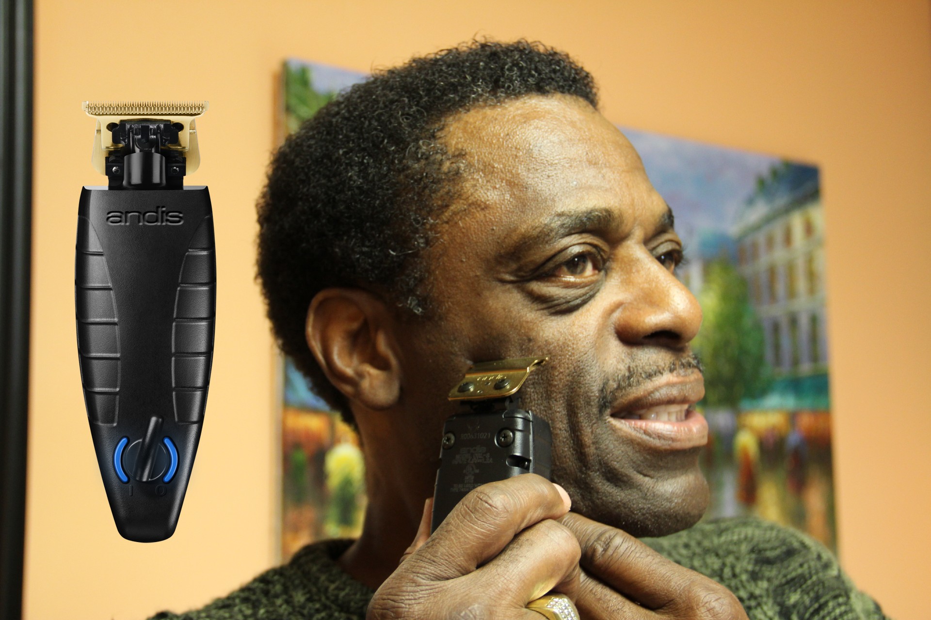 andis clippers, men shaving, otis stokes