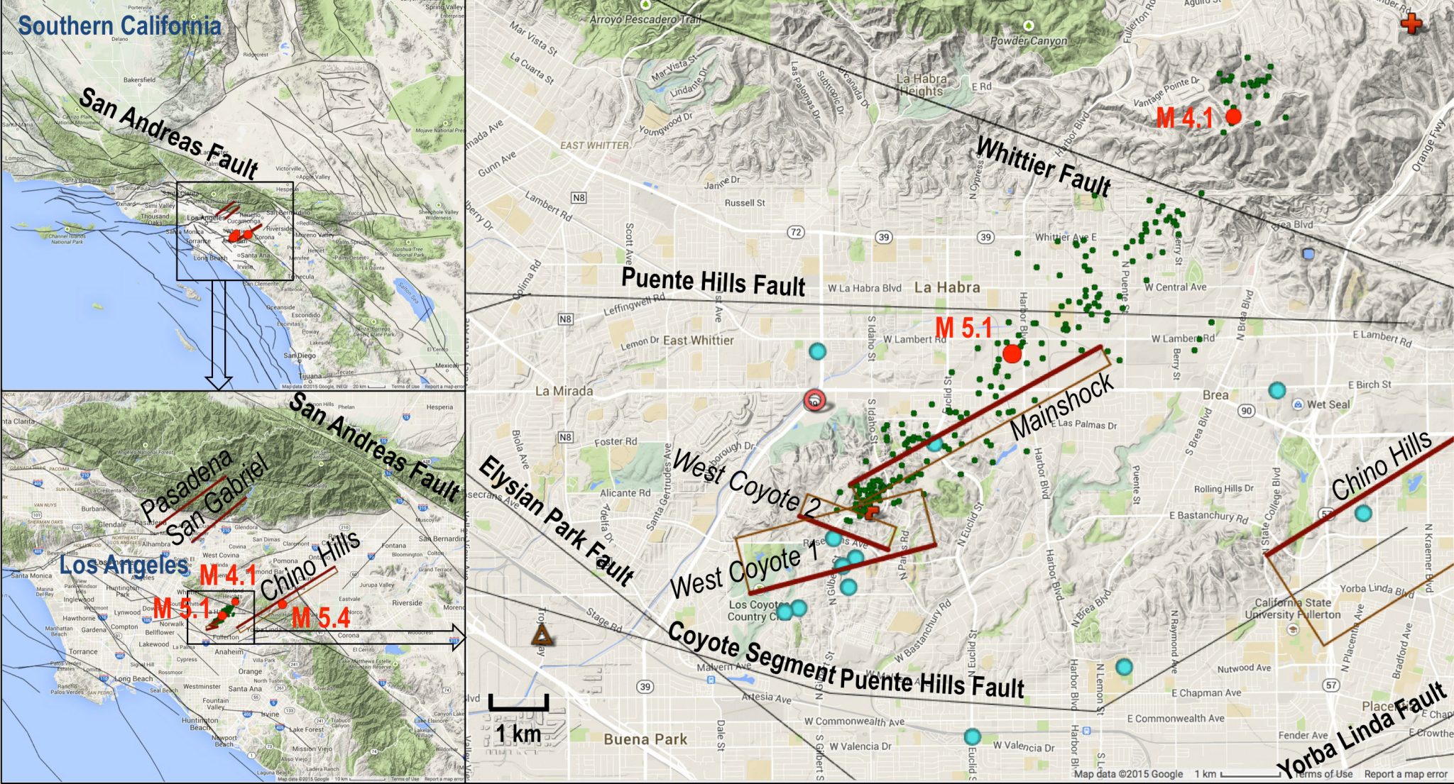 Where did the earthquake hit in los angeles