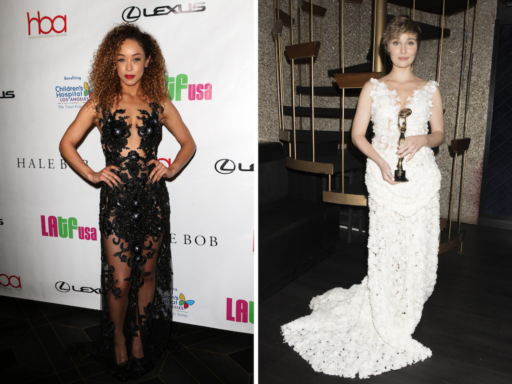 chaley rose, clare bowen, nabil hayari, hayari paris, couture, hollywood beauty awards