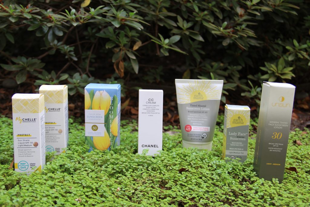 tinted sunscreen, chanel, earth mama