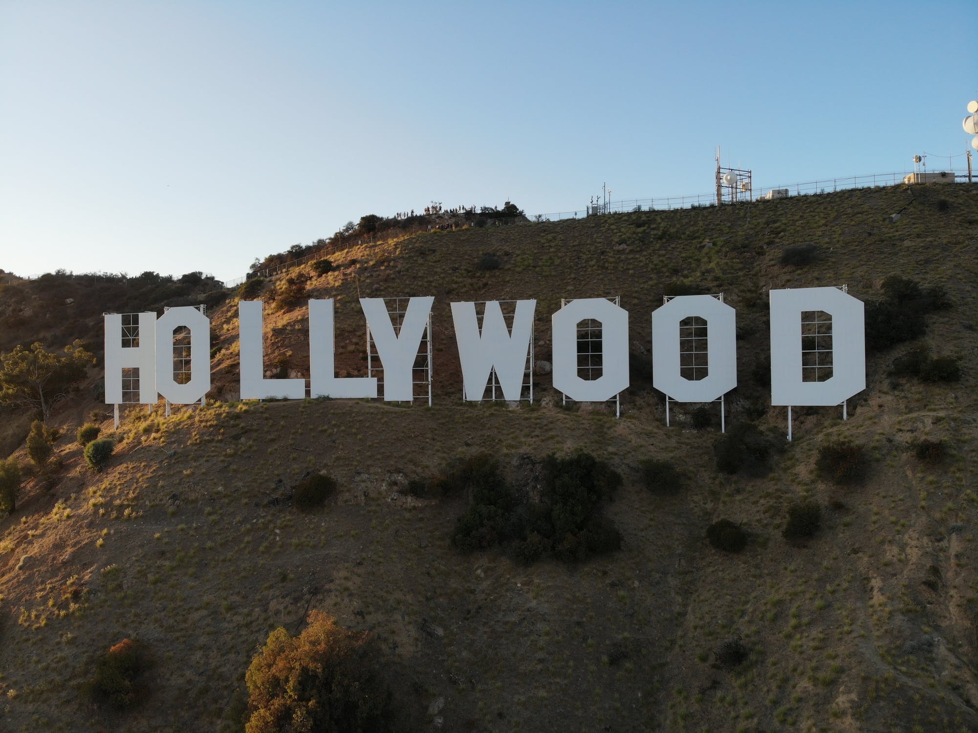 hollywood sign lit up