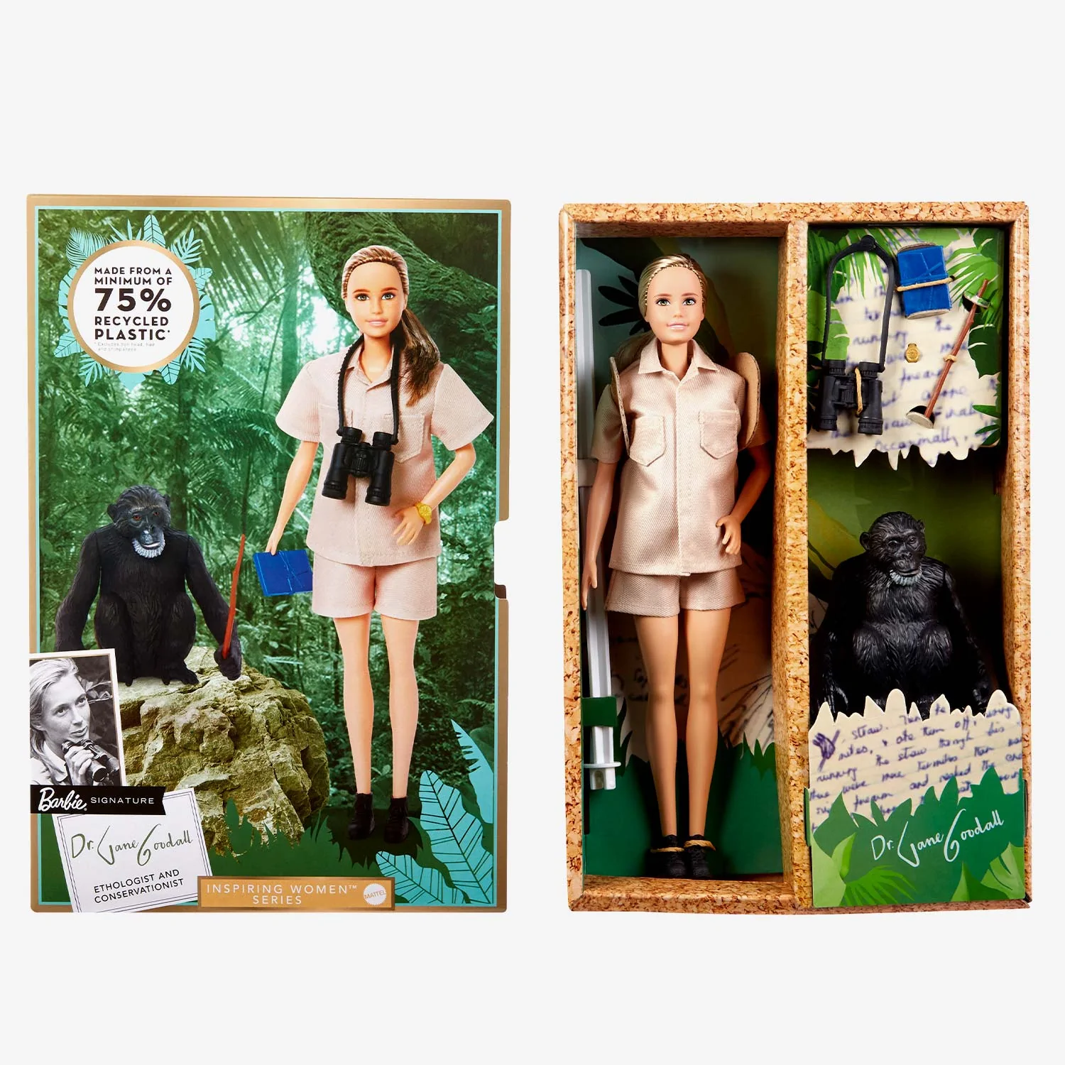 barbie, chimpanzee, dr. jane goodall