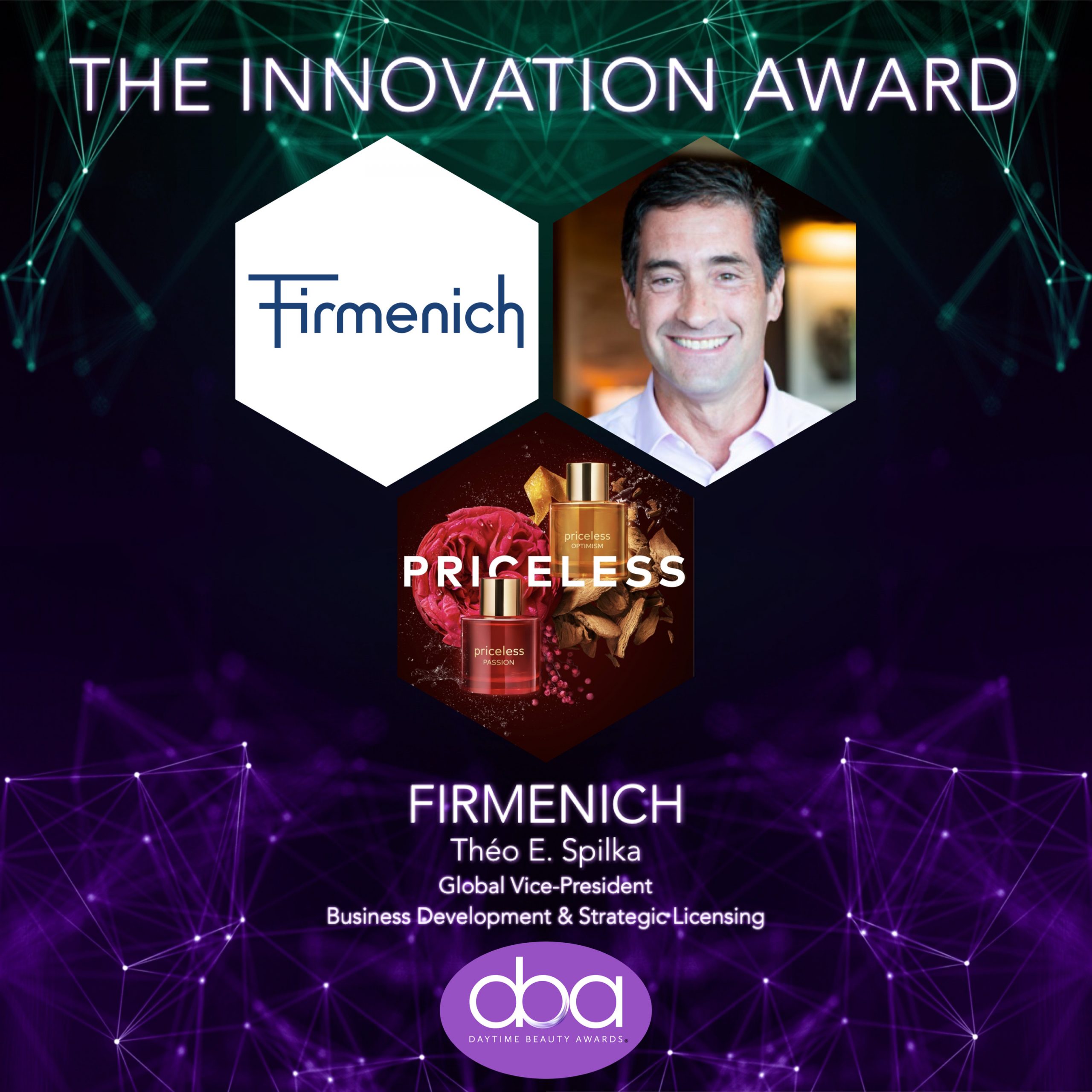innovaton, daytime beauty awards, theo spilka, firmenich, mastercard, priceless fragrance