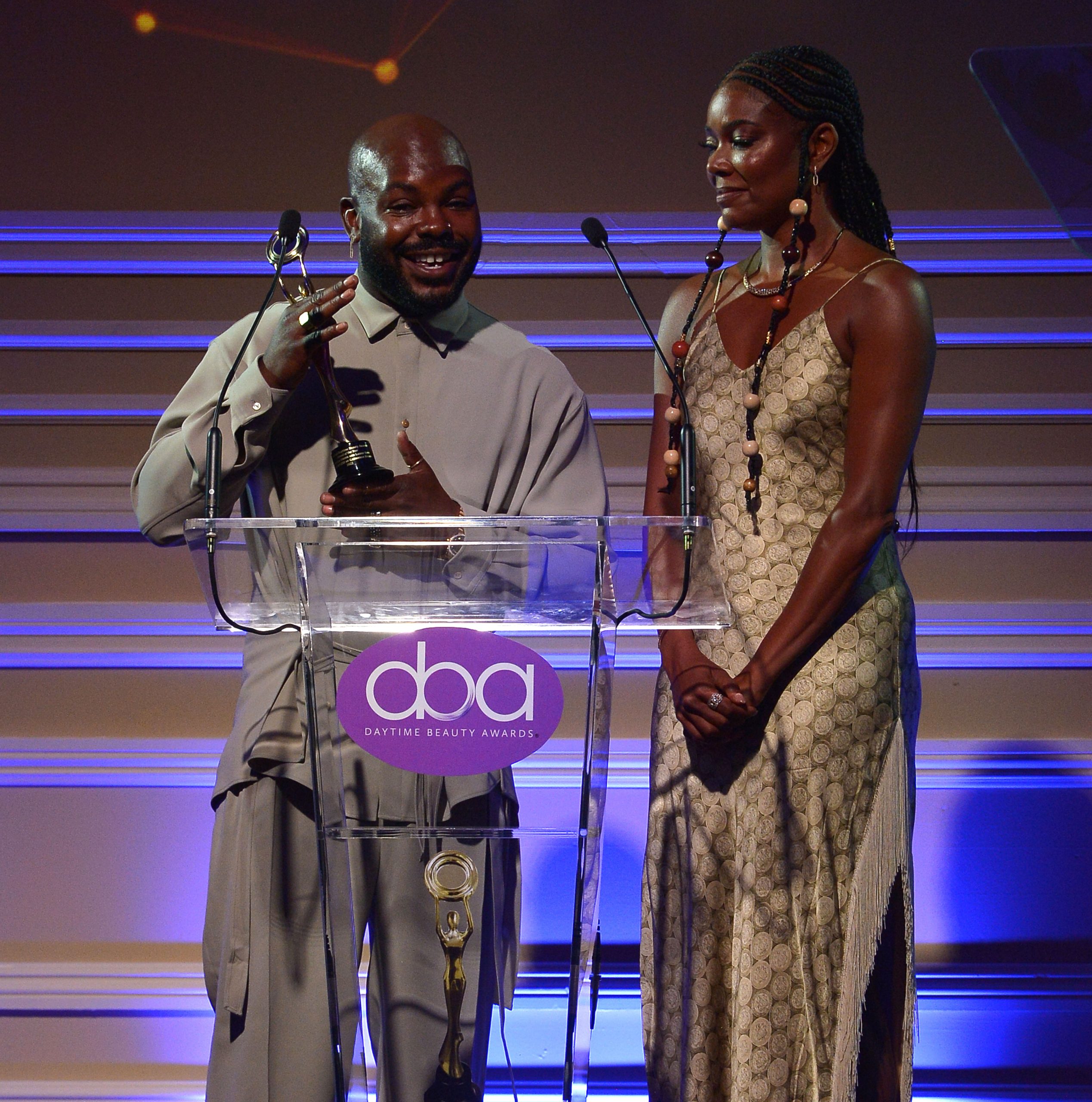 larry sims, gabrielle union, daytime beauty awards, flawless