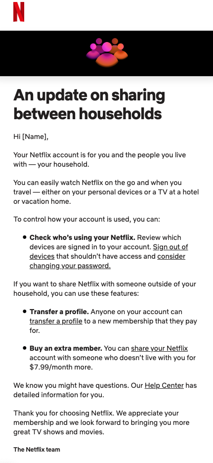 cancel netflix, netflix password sharing