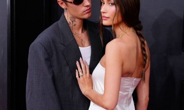 Justin Bieber and Hailey Bieber arrive at THE 64TH ANNUAL GRAMMY AWARDS, broadcasting live Sunday, April 3 (8:00-11:30 PM, LIVE ET/5:00-8:30 PM, LIVE PT) on the CBS Television Network, and available to stream live and on demand on Paramount+*. -- Photo: Eric Jamison/CBS ©2022 CBS Broadcasting, Inc. All Rights Reserved.