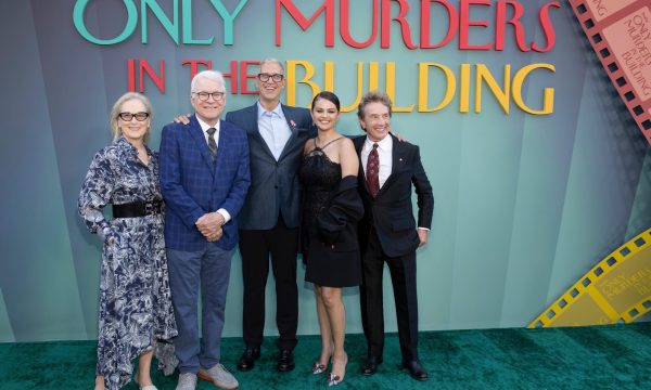 ONLY MURDERS IN THE BUILDING - LOS ANGELES, CA - AUGUST 22 - Series talent and EPs attend the “Only Murders in the Building” season four premiere event at The Paramount Theater & Studio Lot on Thursday, August 22 in Los Angeles. The new season of “Only Murders in the Building” premieres Tuesday, August 27 on Hulu. (Disney/Stewart Cook)
MERYL STREEP, STEVE MARTIN, JOHN HOFFMAN (CO-CREATOR & EXECUTIVE PRODUCER), SELENA GOMEZ, MARTIN SHORT