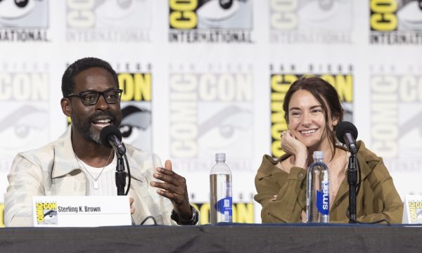PARADISE - Creator Dan Fogelman and EP and star Sterling K. Brown sat down together in conversation at San Diego Comic-Con with a surprise appearance from upcoming season two star, Shailene Woodley. Fans received confidential intel straight from the bunker and enjoyed exclusive sneak peeks from the next season of Hulu’s “Paradise.” (Disney/Frank Micelotta)
STERLING K. BROWN, SHAILENE WOODLEY