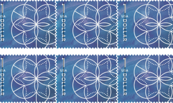 usps stamp, floral geometry stamp