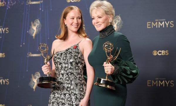 Hannah Einbinder and Jean Smart at the 77TH EMMY® AWARDS, broadcasting live to both coasts from the Peacock Theater in Los Angeles, California, Sunday, Sept. 14, (8:00-11:00 PM, LIVE ET/5:00-8:00 PM, LIVE PT) on the CBS Television Network, and streaming on Paramount+.* -- Photo: Stewart Cook/CBS ©2025 CBS Broadcasting, Inc. All Rights Reserved.