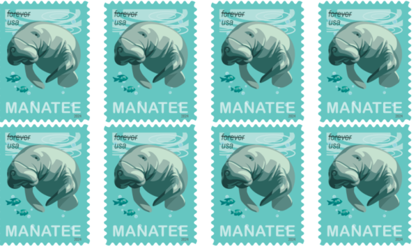 manatee, stamp, usps