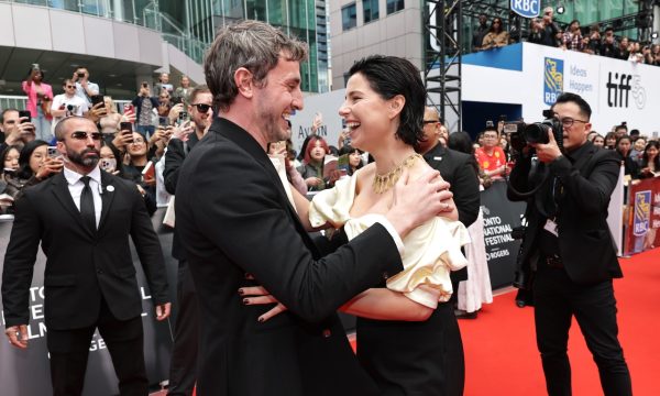 TORONTO, ONTARIO - SEPTEMBER 07: Paul Mescal (L) and Jessie Buckley seen at the Premiere Of Focus Features' "Hamnet" at the 2025 Toronto International Film Festival at Roy Thomson Hall on September 07, 2025 in Toronto, Ontario. (Photo by Eric Charbonneau/Focus Features via Getty Images)