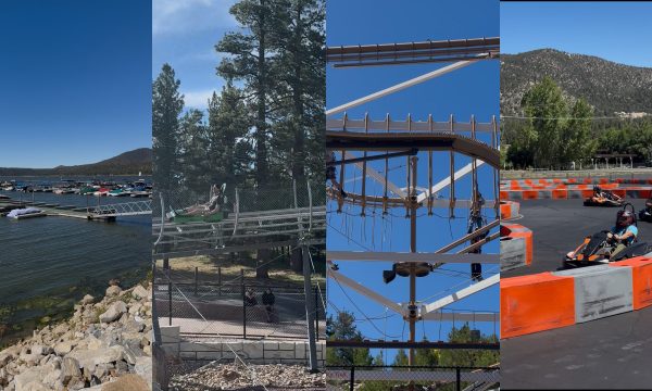 big bear lake, pineknot marina, pontoon boat