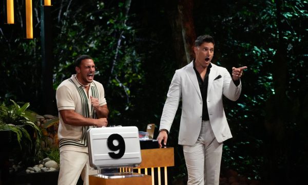 DEAL OR NO DEAL ISLAND -- "Are You Ruthless?" Episode 109 -- Pictured: (l-r) Nicholas Grasso, Joe Manganiello -- (Photo by: Monty Brinton/NBC)