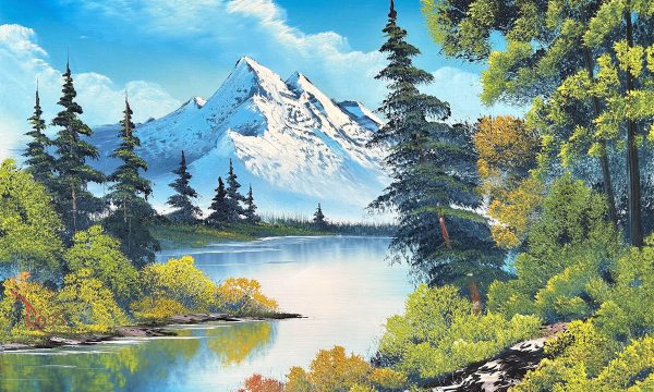 bob ross pbs auction painting