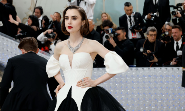 fiona stiles, lily collins, lancome makeup, met gala