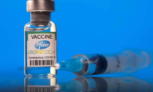 FILE PHOTO: Picture illustration of a vial labelled with the Pfizer-BioNTech coronavirus disease (COVID-19) vaccine